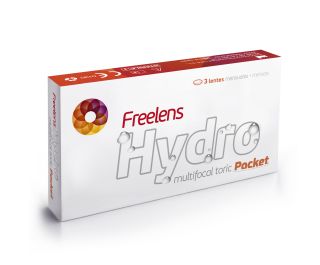 Lentes de contacto Mensais Freelens Hydro Multifocal Toric Pocket 3 unidades Lentes de contacto Mensais Freelens Hydro Multifocal Toric Pocket 3 unidades