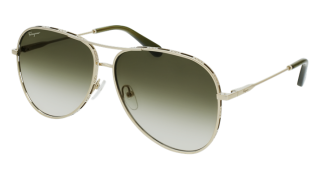 Óculos de sol SALVATORE FERRAGAMO SF268S Dourados Aviador - 1