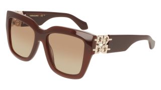 Óculos de sol SALVATORE FERRAGAMO SF2083SE Castanho Retangular - 1