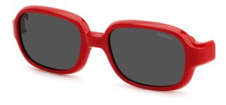 Óculos de sol Polaroid Kids PLD K003 CL-ON PK Vermelho Retangular - 1
