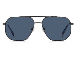 Óculos de sol Tommy Hilfiger TH 2191/S TH Preto Retangular - 2