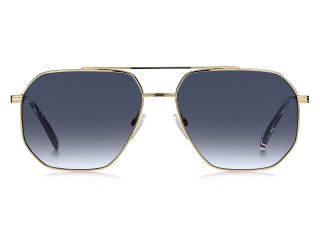 Óculos de sol Tommy Hilfiger TH 2191/S TH Dourados Retangular - 2