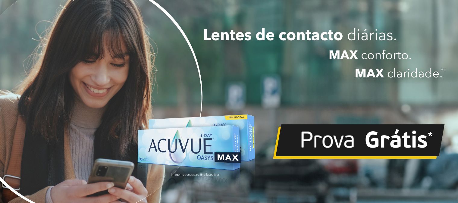 lentes de contacto di&aacute;rias Acuvue teste gr&aacute;tis