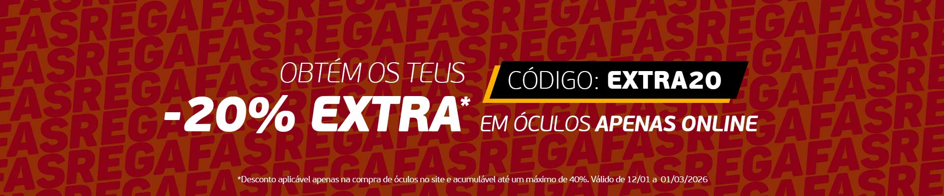 Banner Dia dos Namorados. C&oacute;digo EXTRA20 para -20% de desconto.