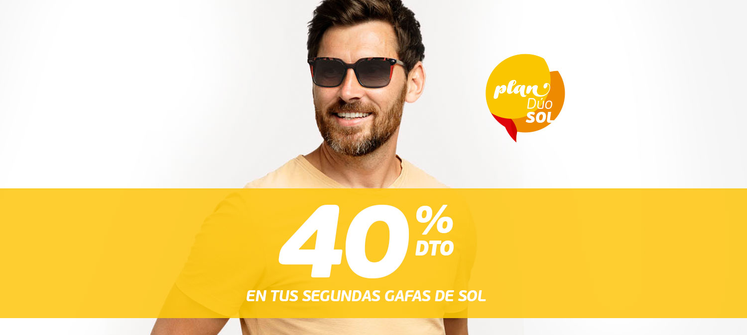 -40% óculos sol plano duo sol